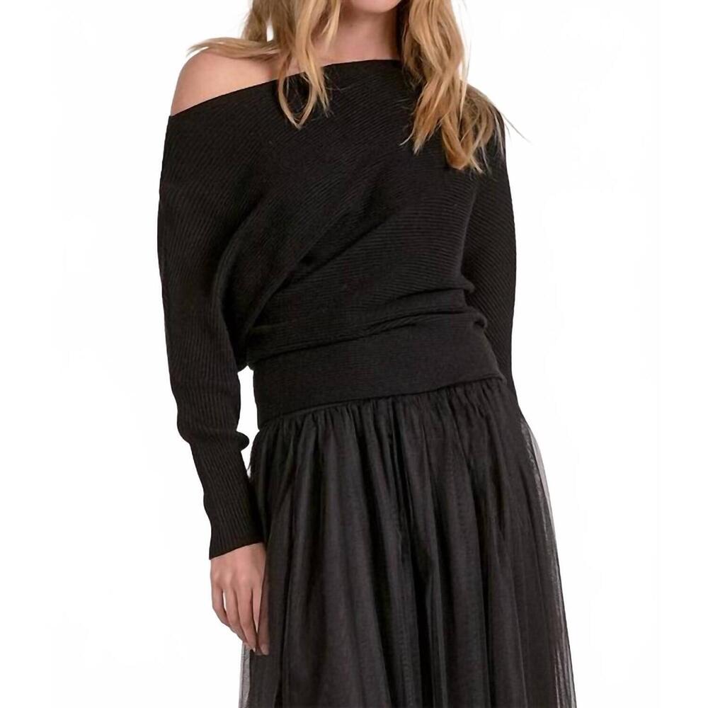 NEW ELAN saffron sweater in black